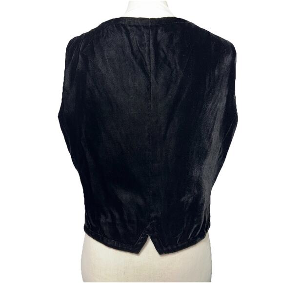 VTG Banana Republic Velvet Beaded Vest Black Size 14 Boho Festival Y2K Whimsy - Picture 5 of 7